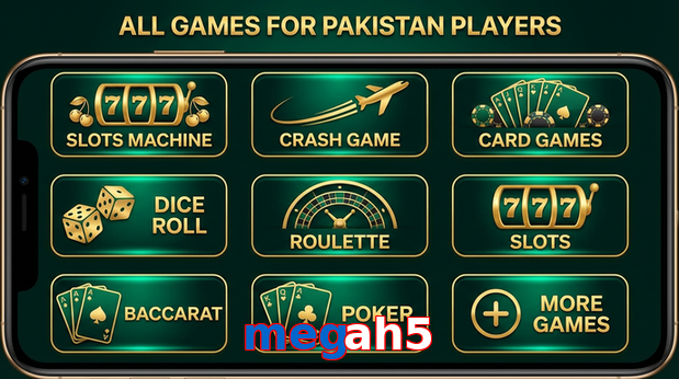 Main screen of Megah5 games page for PK players